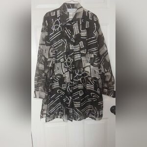 Chico's Abstract Black and White Blazer